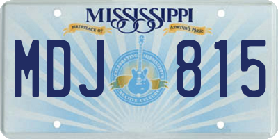 MS license plate MDJ815