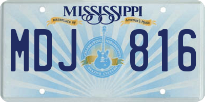 MS license plate MDJ816