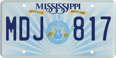 MS license plate MDJ817