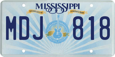 MS license plate MDJ818