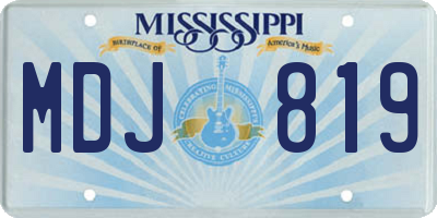 MS license plate MDJ819
