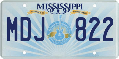 MS license plate MDJ822