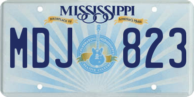 MS license plate MDJ823