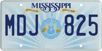 MS license plate MDJ825