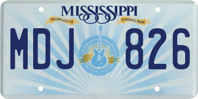 MS license plate MDJ826