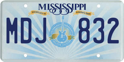 MS license plate MDJ832