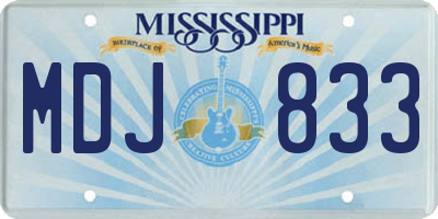 MS license plate MDJ833