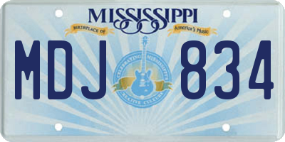 MS license plate MDJ834