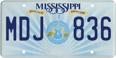 MS license plate MDJ836