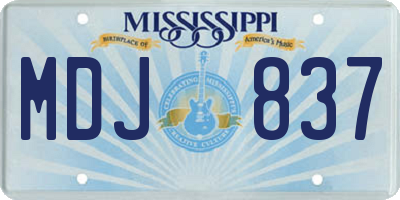 MS license plate MDJ837