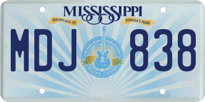 MS license plate MDJ838