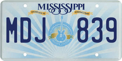 MS license plate MDJ839
