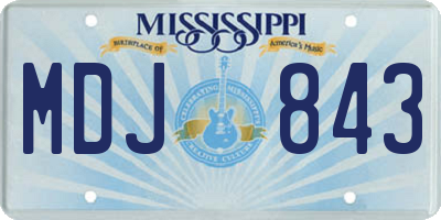 MS license plate MDJ843
