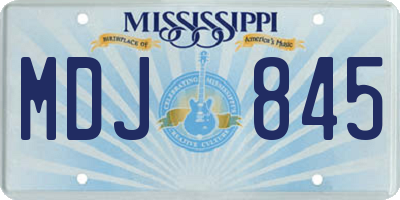 MS license plate MDJ845