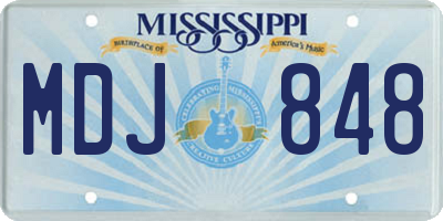 MS license plate MDJ848