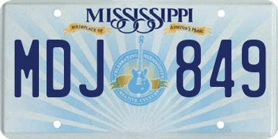 MS license plate MDJ849