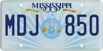 MS license plate MDJ850