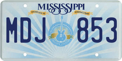 MS license plate MDJ853