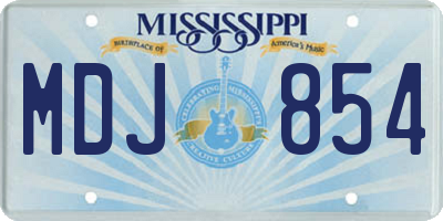 MS license plate MDJ854