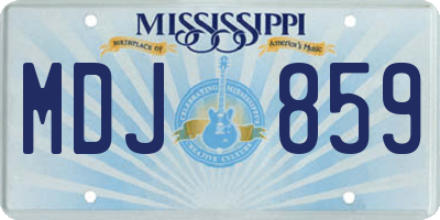 MS license plate MDJ859