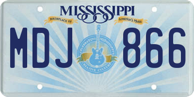 MS license plate MDJ866