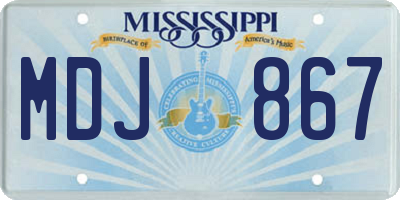 MS license plate MDJ867