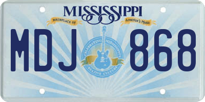 MS license plate MDJ868