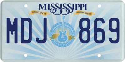 MS license plate MDJ869