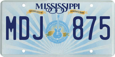 MS license plate MDJ875