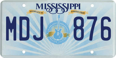 MS license plate MDJ876