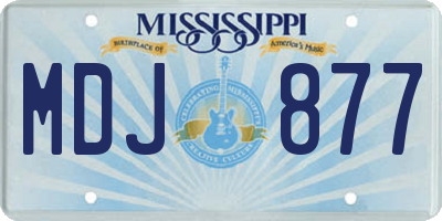 MS license plate MDJ877