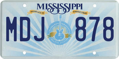MS license plate MDJ878