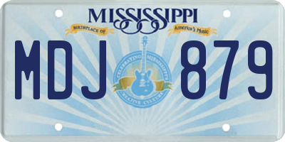 MS license plate MDJ879