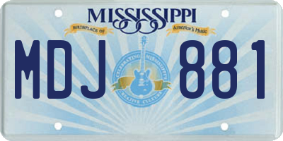 MS license plate MDJ881