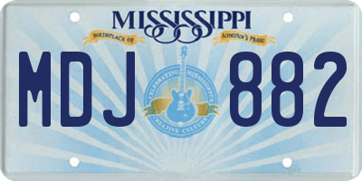MS license plate MDJ882