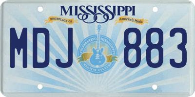 MS license plate MDJ883
