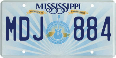 MS license plate MDJ884