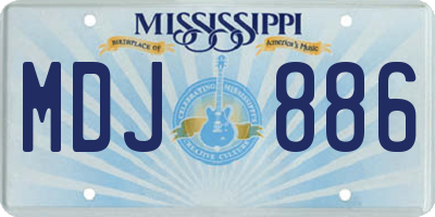 MS license plate MDJ886