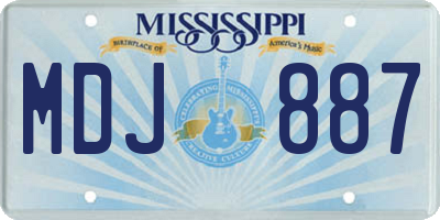 MS license plate MDJ887