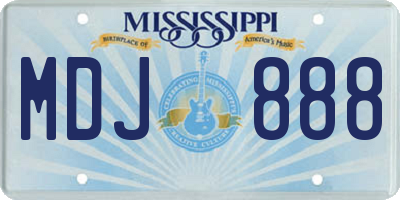 MS license plate MDJ888