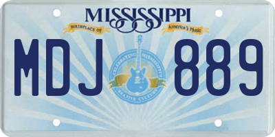 MS license plate MDJ889