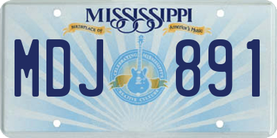 MS license plate MDJ891