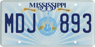 MS license plate MDJ893