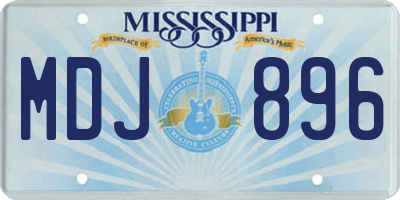 MS license plate MDJ896