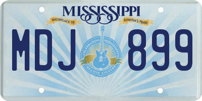 MS license plate MDJ899