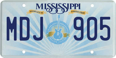 MS license plate MDJ905