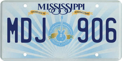 MS license plate MDJ906