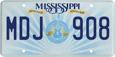 MS license plate MDJ908