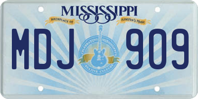 MS license plate MDJ909