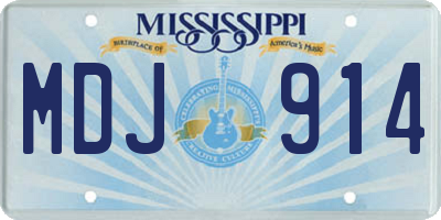 MS license plate MDJ914